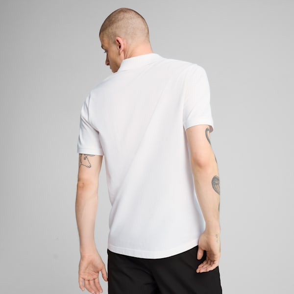 Camiseta tipo polo Essentials de piqué para hombre, PUMA White, extralarge